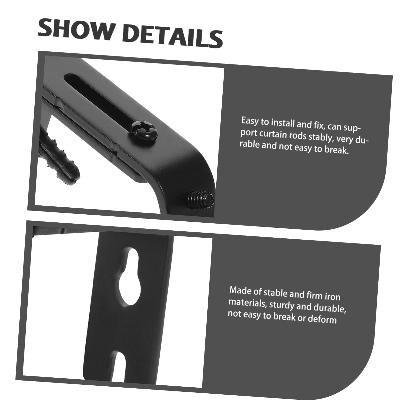 MAGICLULU 5 Ensembles Support De Tringle À Rideau Supports Muraux pour Tringles À Rideaux Chambre À Coucher Tringle À Rideaux Crocheter Supports De Tringle À Rideau Réglables 3 Pièces * 5