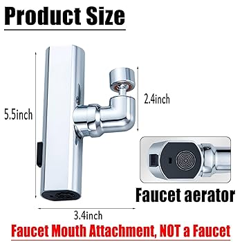 Flexible Kitchen Sink Faucet Extension Sprayer Attachment For Hose Water Bowl Head Mouth Utility Baby