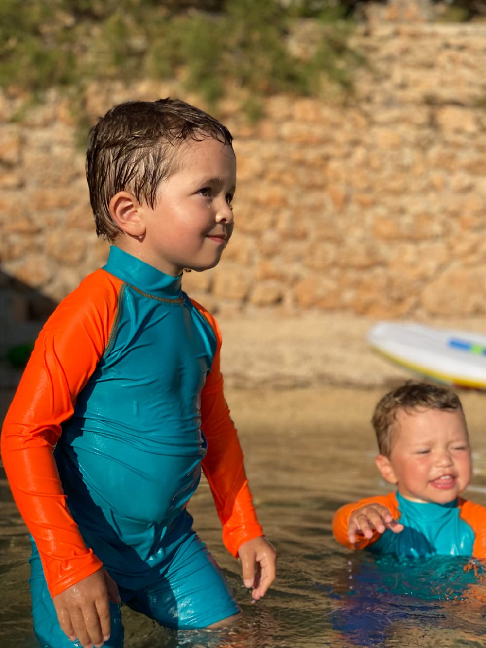 Zweiteiler Langarm mit Short UPF 50+| Jungen Mädchen 7 Monate -10 Jahre|Badeanzug| UV Schutz Kinder| Oeko-Tex Standard 100| Strandbekleidung