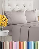 Vista 27 de Juego de sábanas de 4 piezas de tamaño matrimonial, sábanas extrasuaves, transpirables y refrescantes, sábanas duraderas de lujo para mujeres