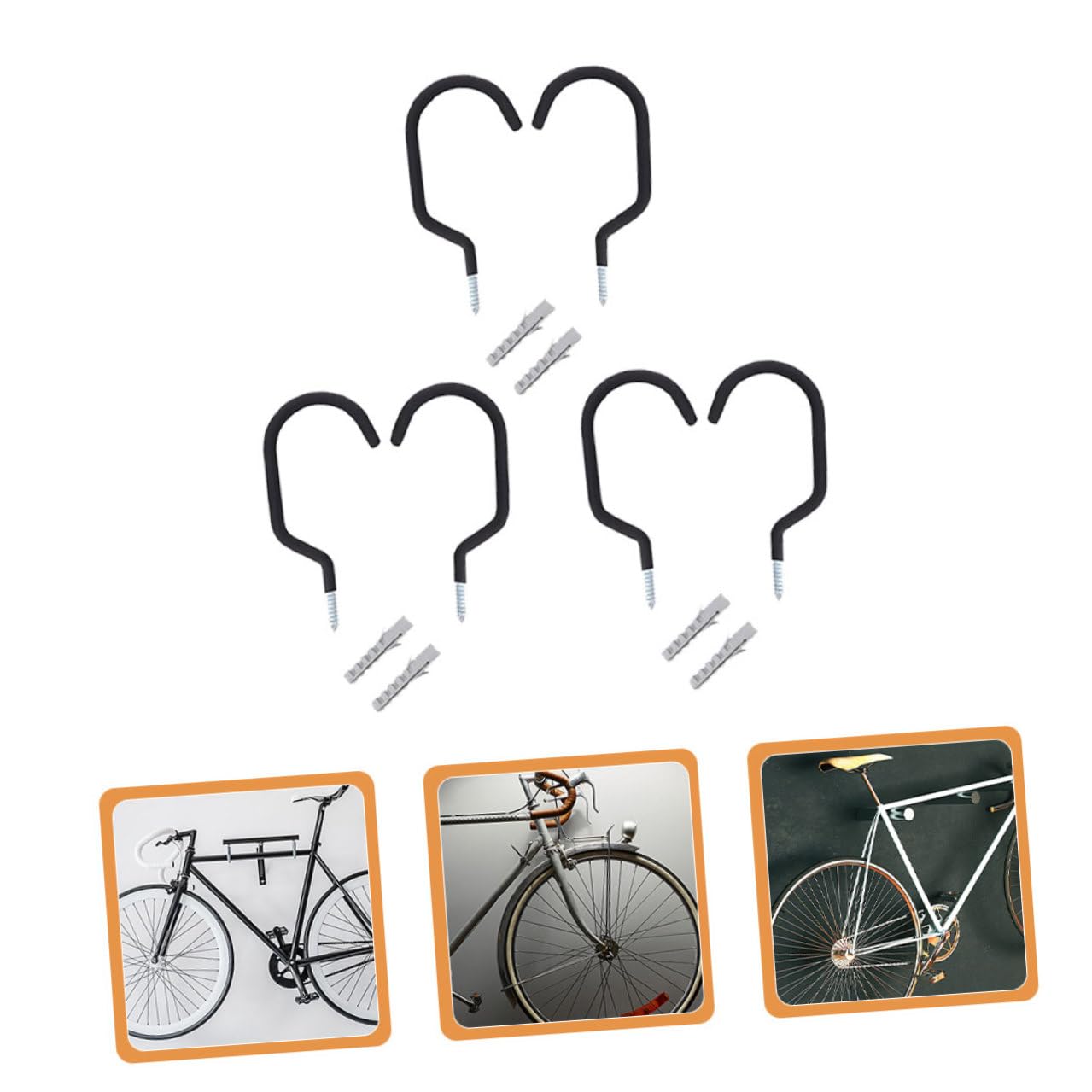 Alipis 10 Stück Pack Wandhaken für Fahrräder Metall Fahrradaufhänger Schwarz Stabile Fahrradhalterung für Garage und Lager
