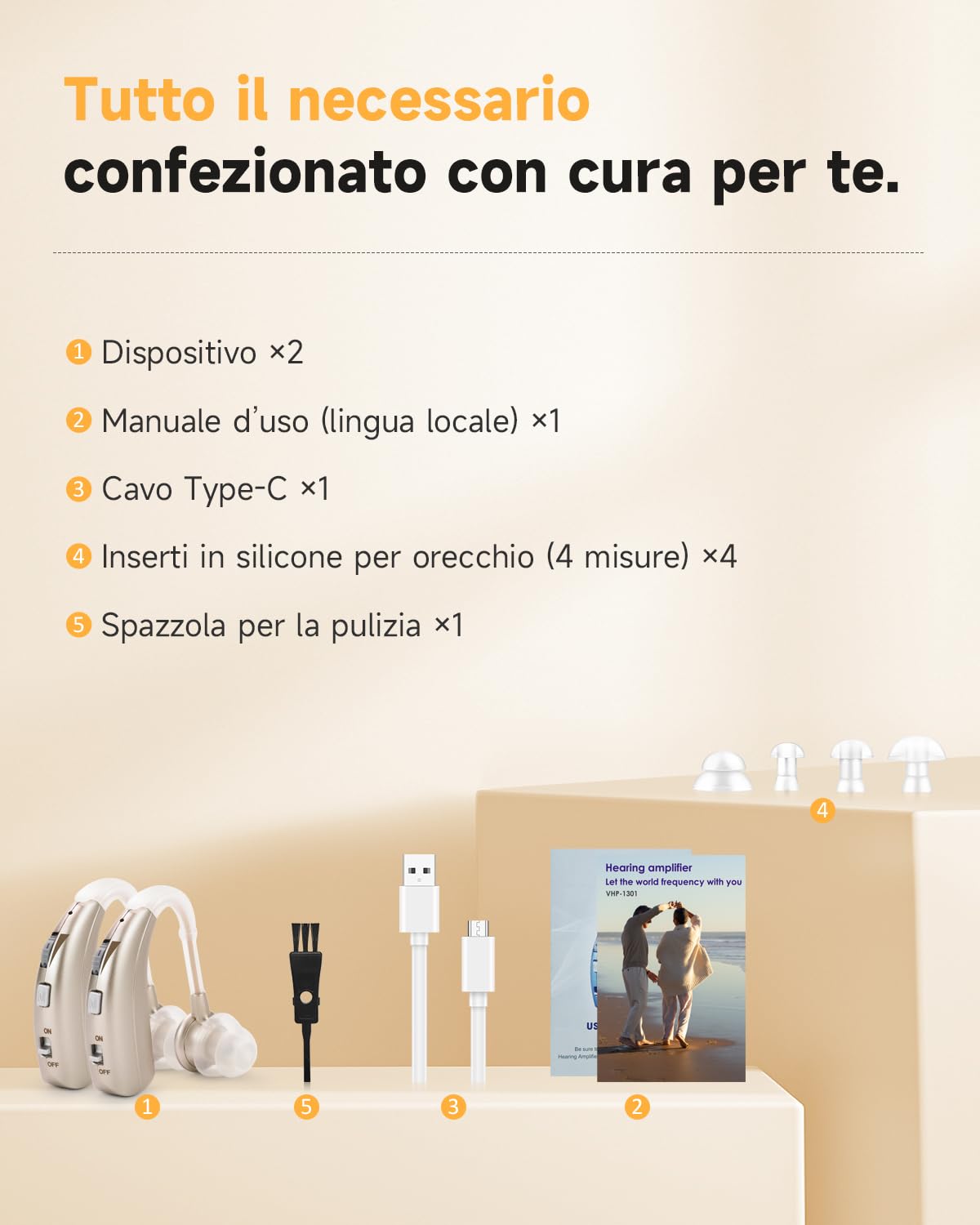 Britzgo dispositivo in Silicone, lunga durata, cancellazione intelligente del rumore, 1 coppia (argento)