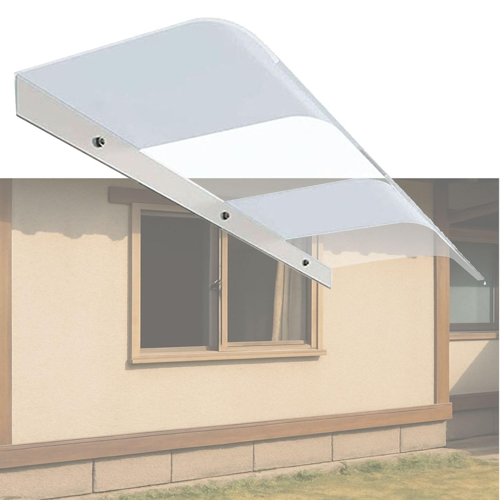 GJMSSMY Small Outdoor Canopy 30x35cm, 40x35cm, 80x45cm, 100x45cm - Modern Door Awning, UV & Rain Protection, Weatherproof Polycarbonate (Half C, W55xD35cm)