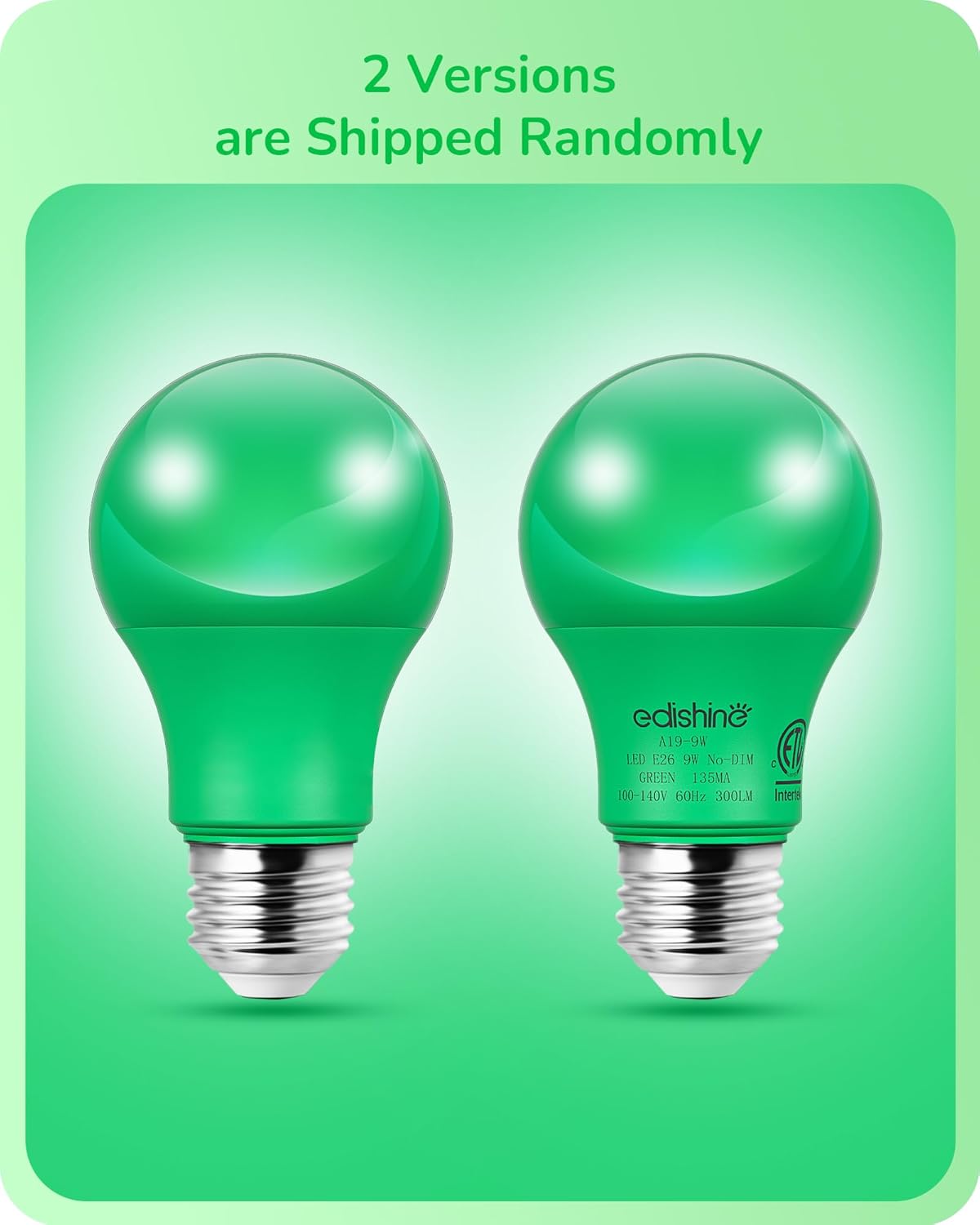 Green 9W LED Decorative Light Bulbs, 4-Pack