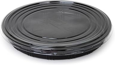 Catering Trays with lids, Serving Tray with lid, Black Trays with lid, Serving Platter with lid, Plastic Catering Trays with lids, Disposable Catering Trays (10 Pack)