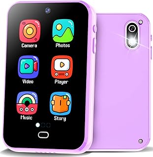 Kids Smart Phone Toys for Girls Boys Age 3-8 with HD Touchscreen Dual Camera 28 Games Habit Tracker Audible Story Audible Story Portable Learning Toy for Kids with 8G SD Card Birthday Gifts (Purple)