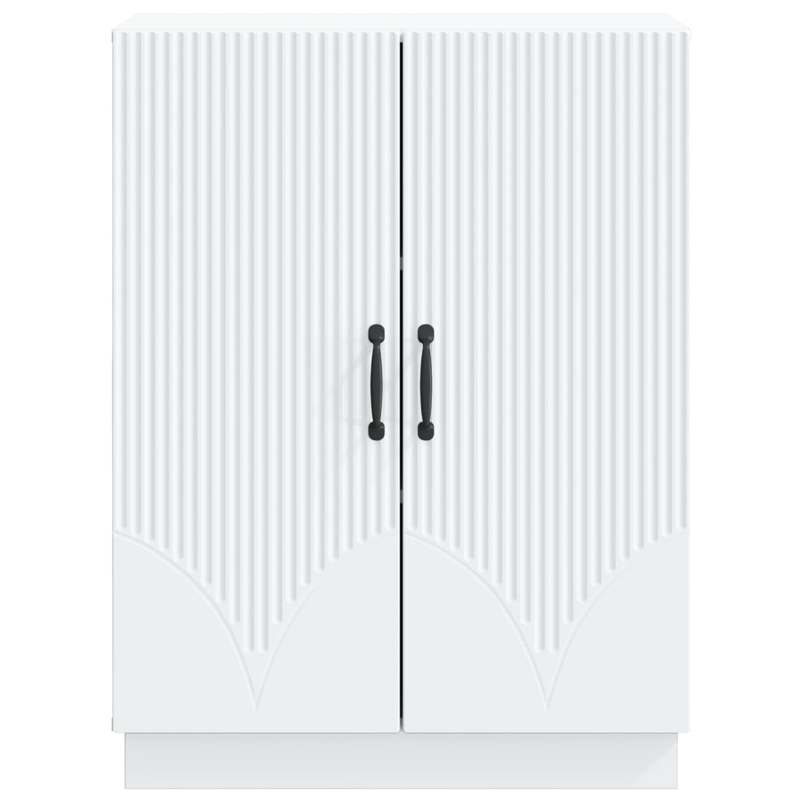 Générique Credenza bianca 66 x 34,5 x 87 cm Legno di Ingenierie | Scomparti e cassetti, portaoggetti stoviglie, cura panno umido, per sala da pranzo soggiorno cucina