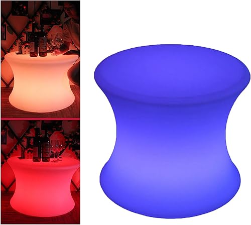 Miniatura 5 de Mesa LED inalámbrica de 16 pulgadas, silla multiusos, taburete de lámpara LED con control remoto, 16 colores RGB, recargable, impermeable, asiento