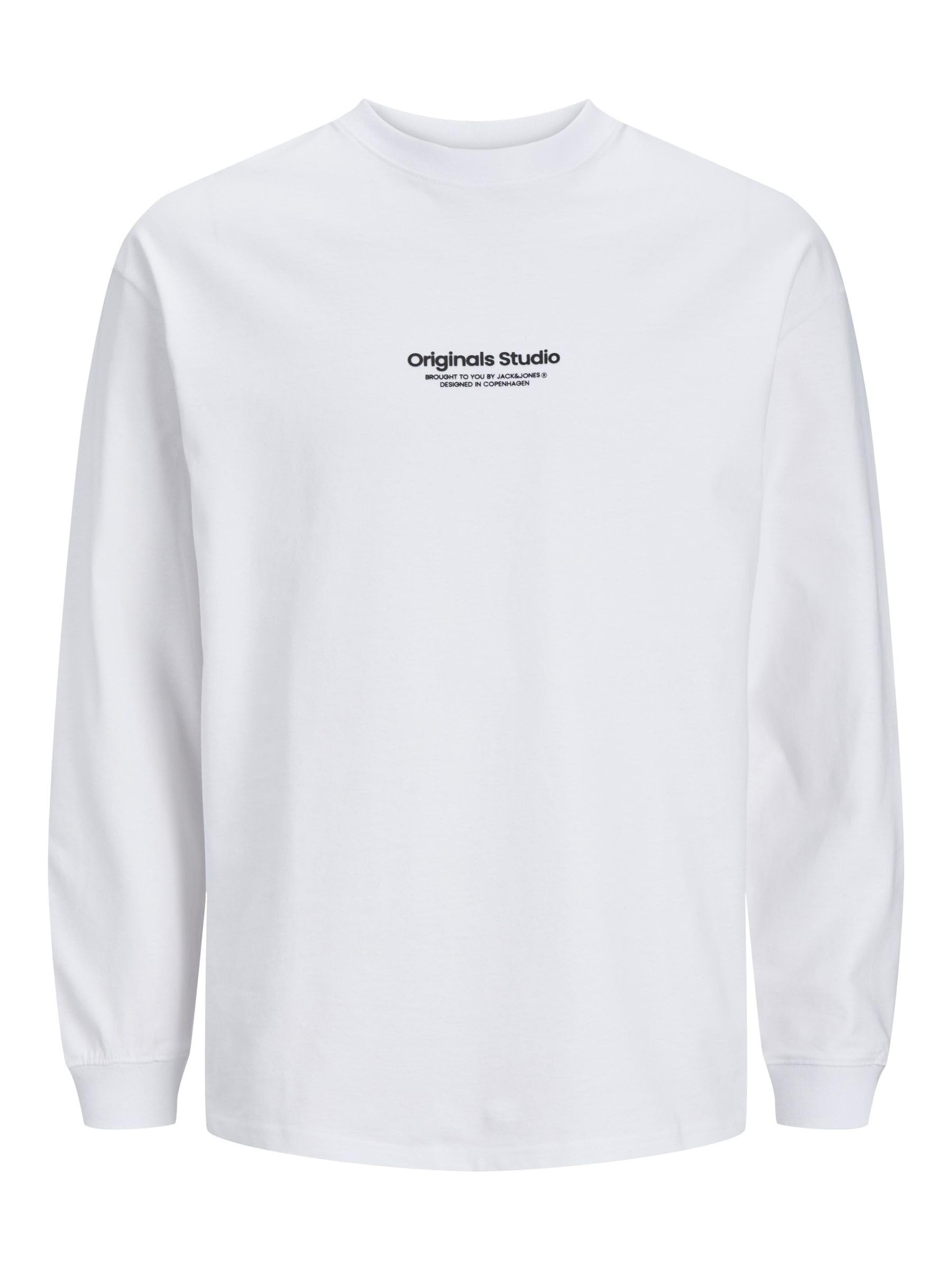 JACK & JONES JORVESTERBRO Tee LS Crew Neck, Bright White, XL