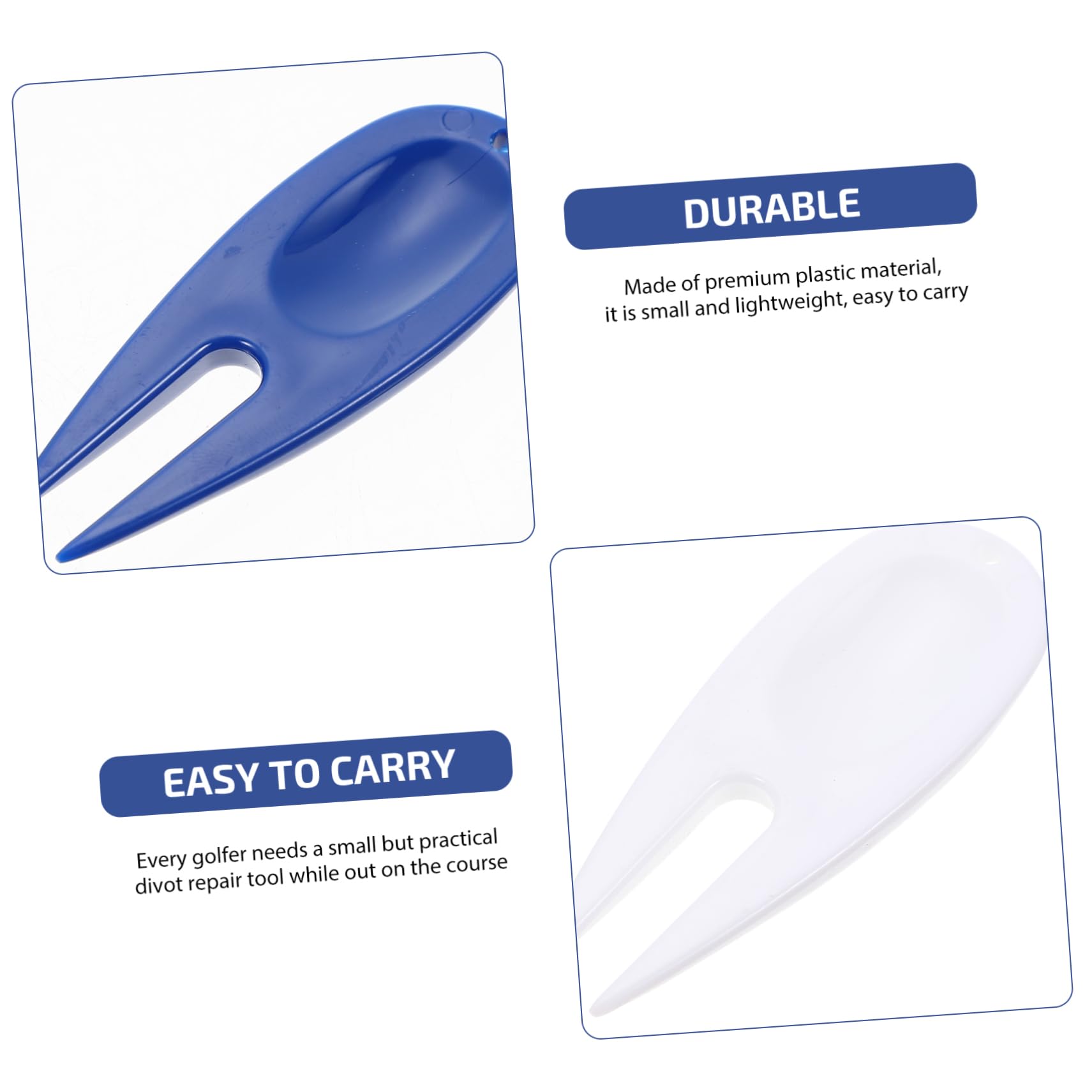 DINHEAROM 20Pcs Durable Golfing Divot Repair Tools Plastic Pitch Mark Forks for Lawn Restoration Includes Divot Tools Golfing Supplies