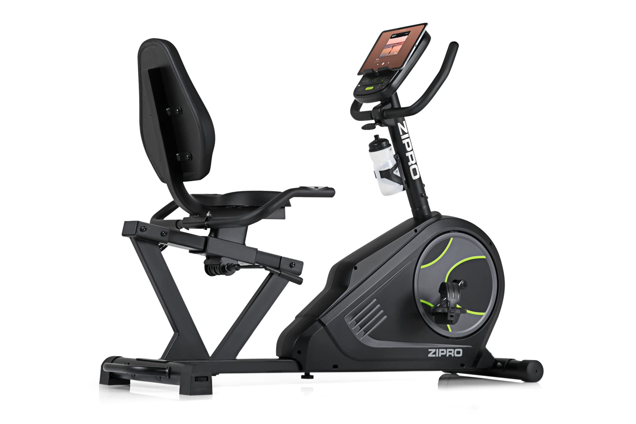 Zipro Vélo d'appartement Iconsole+ Glow, Ergomètre Fitness, Vélo d'appartement magnétique, Ergomètre jusqu'à 150 kg, Vélo d'intérieur, Vélo d'entraînement à domicile, Vélo ergomètre filaire