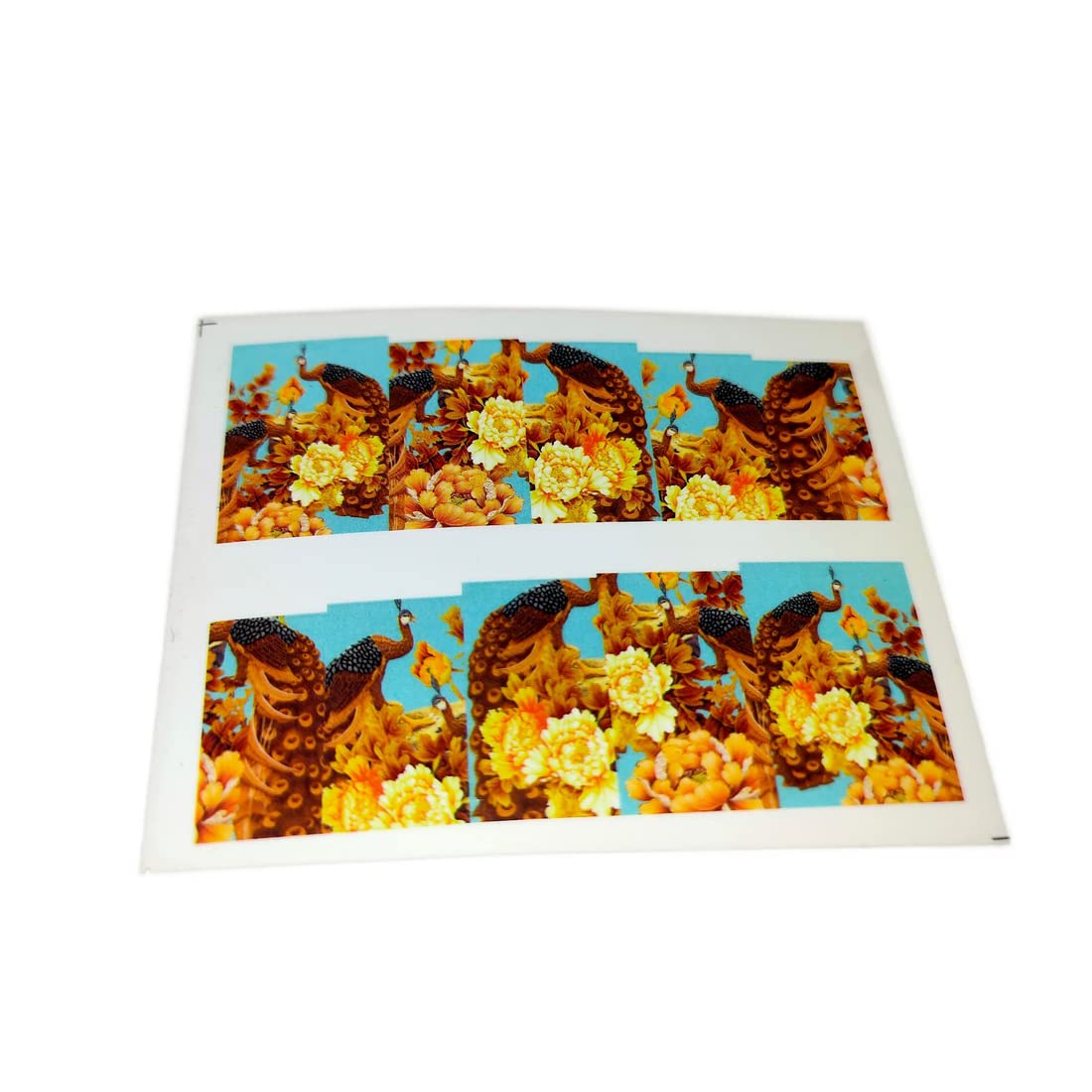 SENECIO� Brown Peacock PN-077 Nail Art Manicure Decal Water Transfer Sticker 1 Sheet-image-6