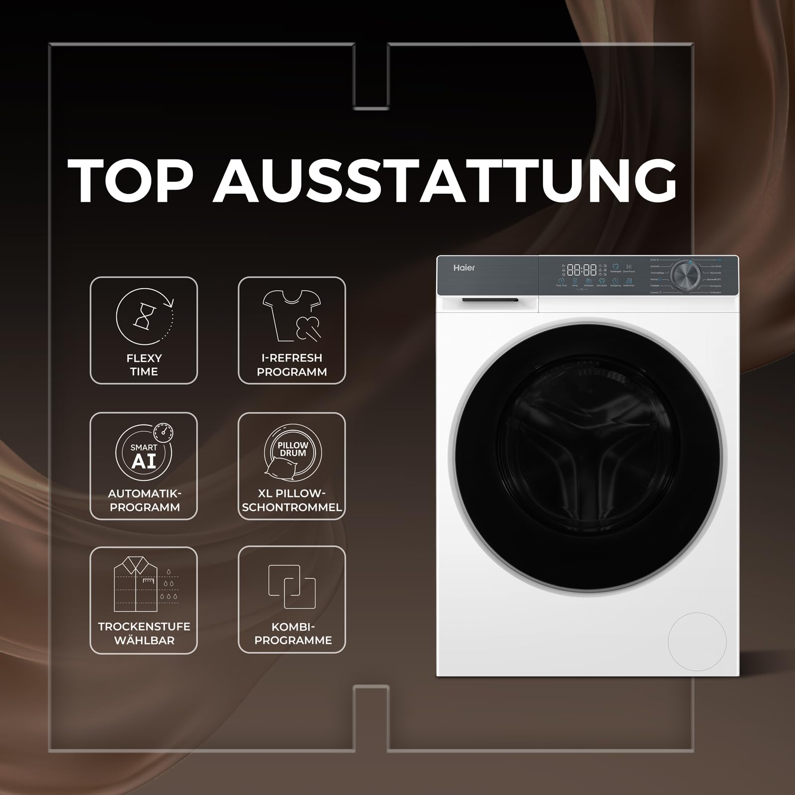 Haier G3 Serie Waschtrockner 8/5 kg 1400 U/min Inverter-Motor Aquastop HWD80-BP14637T