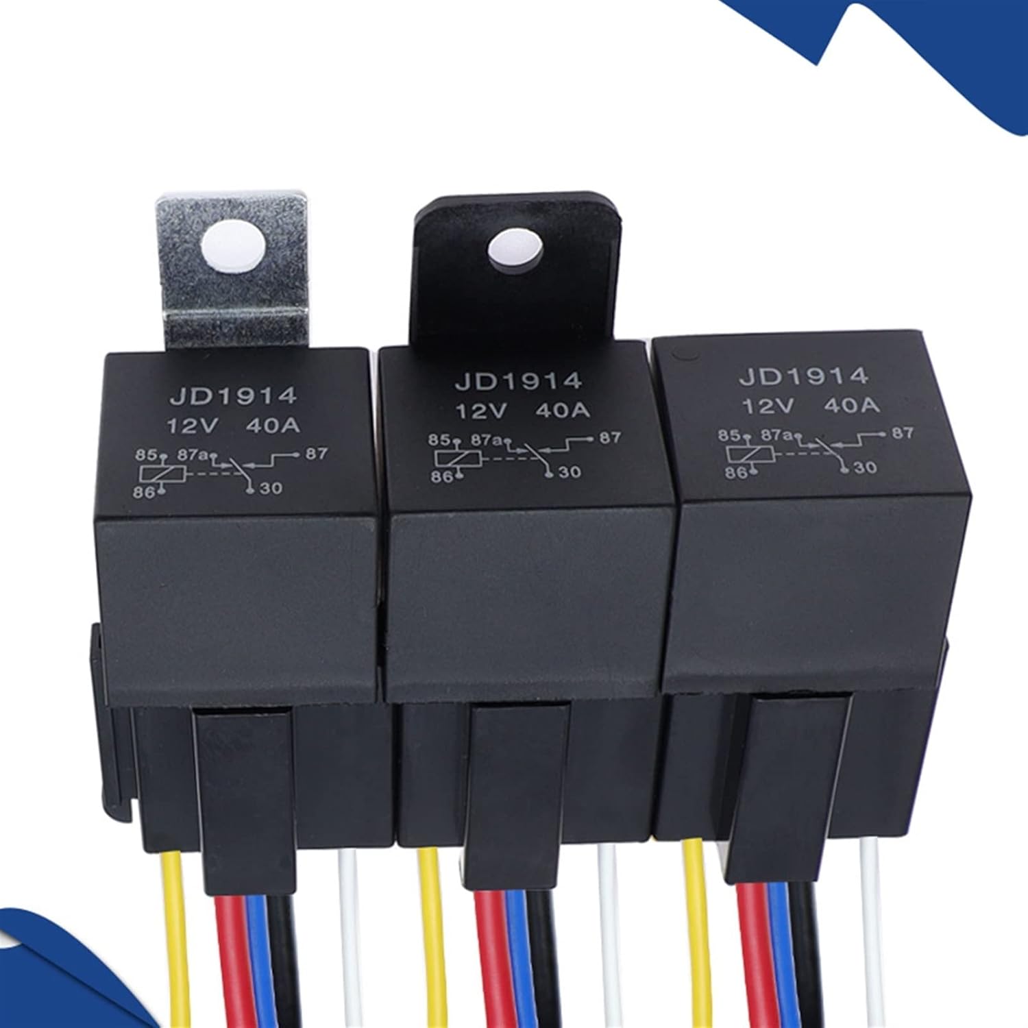 4 5 Pin 4P 5P 40A Waterproof Car Relay Long Life Automotive Relays Normally Open DC 12V/24V for Head Light Air Conditioner(Jd2914-24v-40a-5pin)