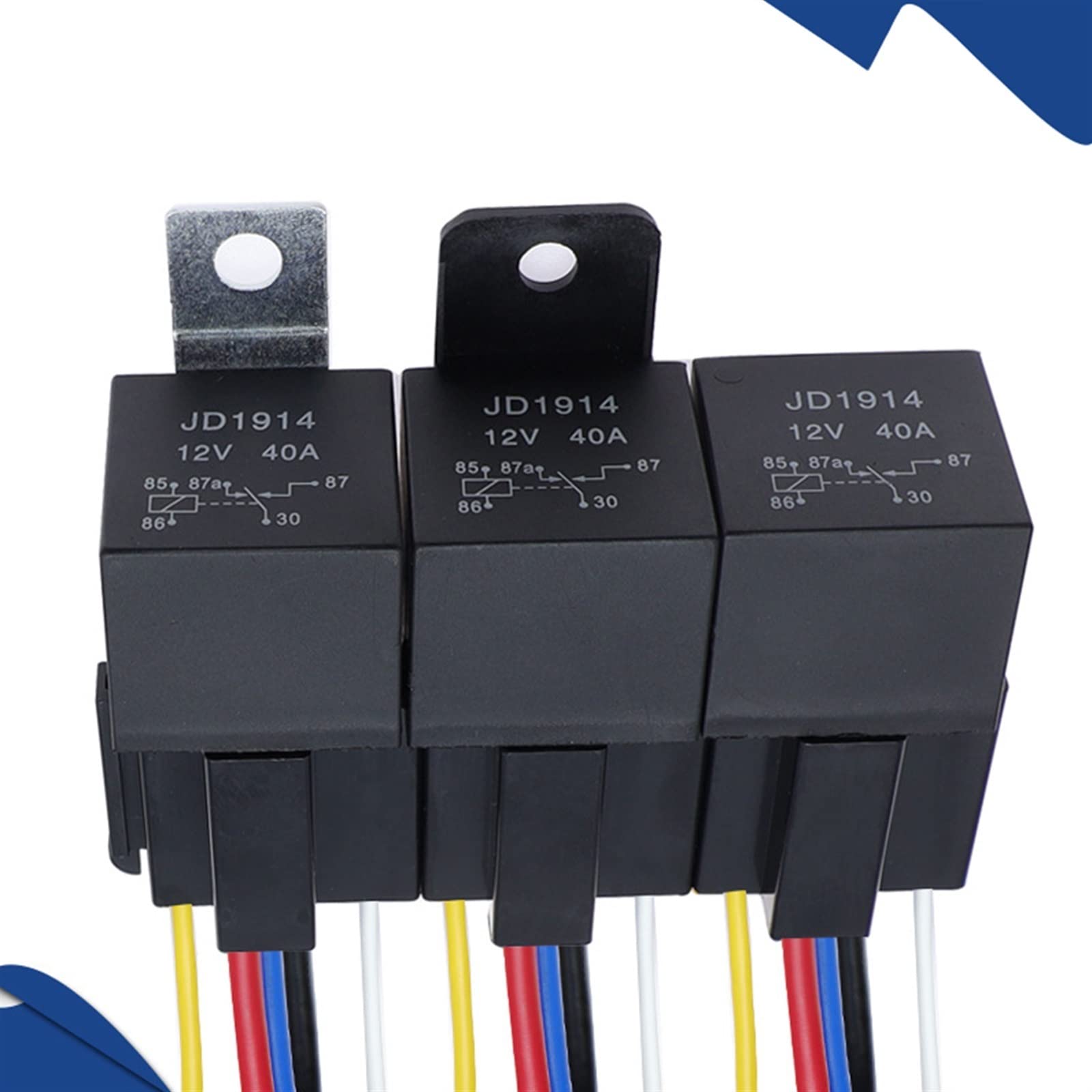 Piezas de recambio Relé impermeable for coche de 4, 5 pines, 4P, 5P, 40A, relés automotrices de larga duración, normalmente abierto, relé de 12V/24V CC for faro delantero, aire acondicionado(Color:Jd2
