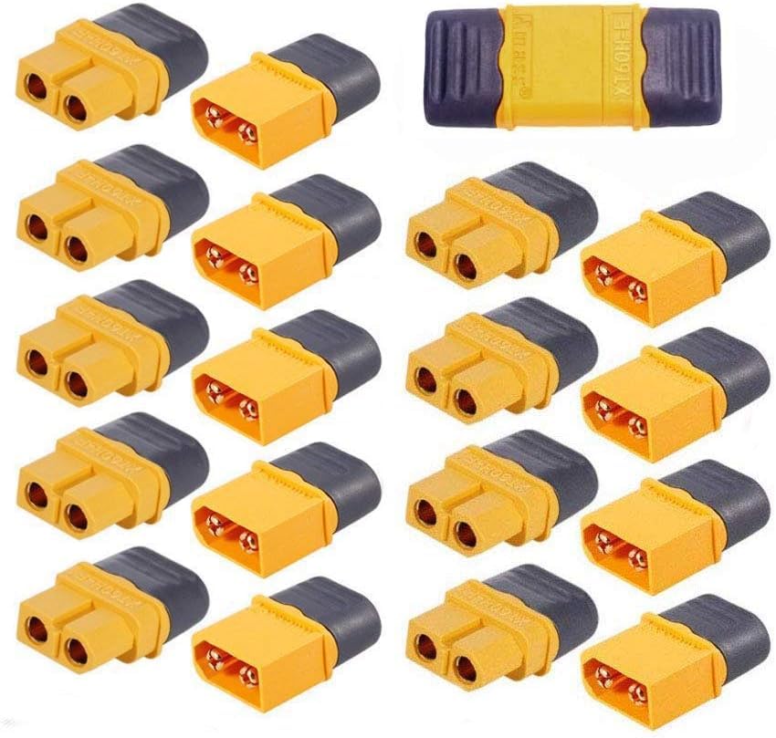 CowGoldChild XT60Hコネクター 10ピース プラグオスとメスコネクタアダプタ Amassシースハウジング ラジコンモデル用 RCドローンリポバッテリー用 (5ペア オス＆メス)