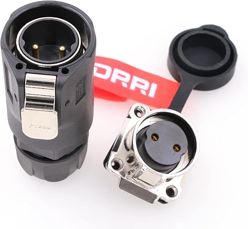 Miniatura 2 de DRRI Serie XHE28 Conector impermeable de 2 pines IP65IP67 de conexión rápida 30A 308V macho y hembra Conector de puerto solar RV (2 pines 30A 380V)