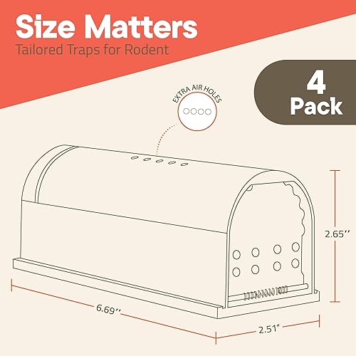 Miniatura 2 de Trampa para ratones transparente humana, paquete de 4, trampas para ratones vivos que atrapan y liberan para interiores y exteriores, seguras para