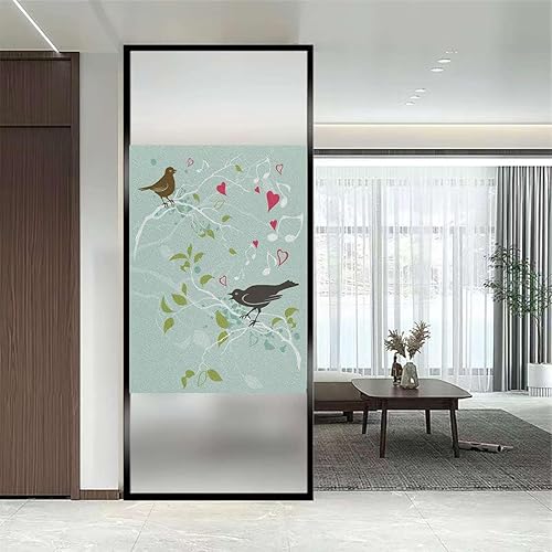 Miniatura 2 de Calcomanía para ventana de baño, decoración de ventana de vidrio no adhesivo para ventana, puertas de vidrio, fondo musical, patrón de animales,