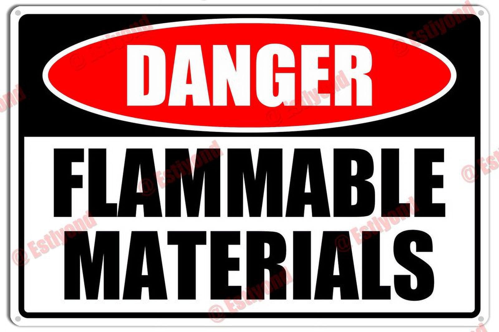 Flammable Materials Caution Warning Notice Aluminum Metal Sign 8"X12"