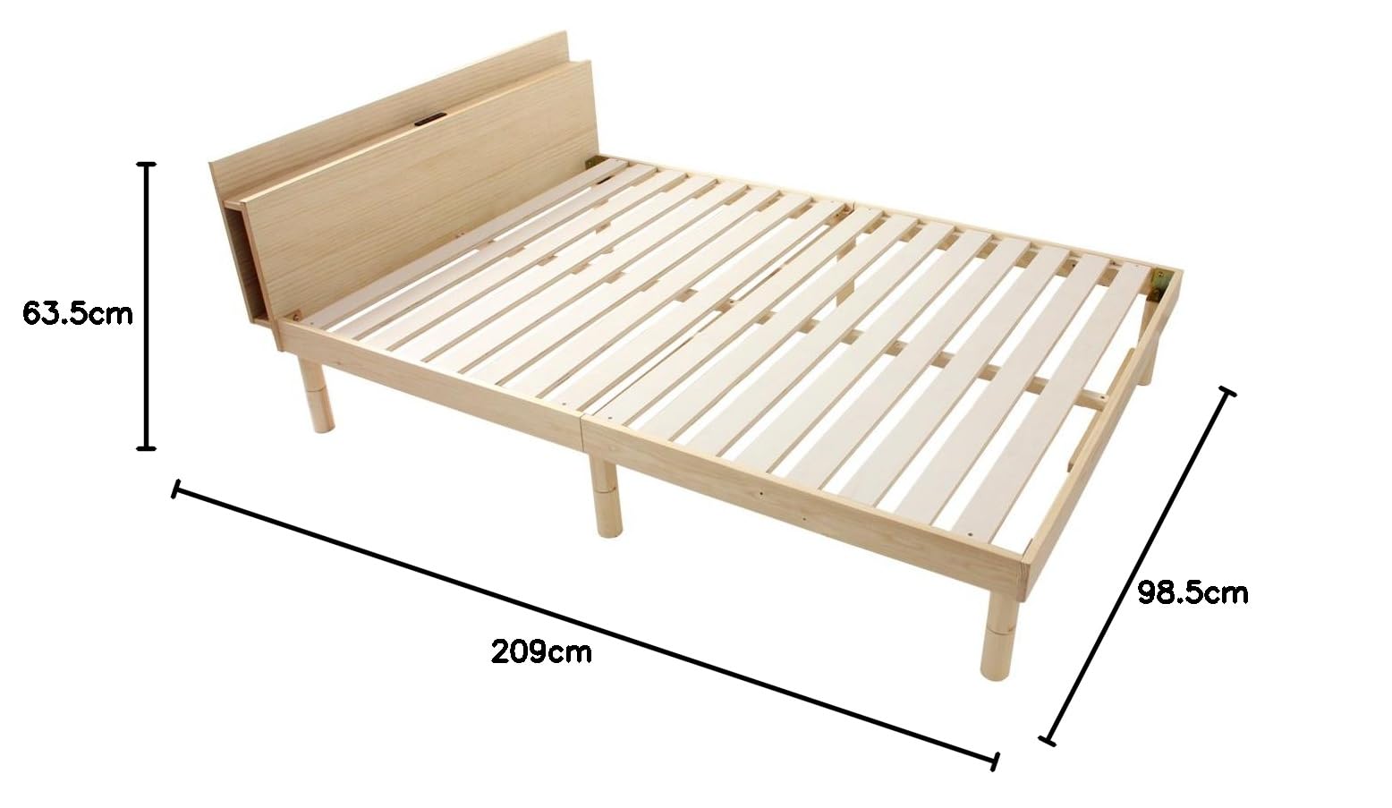 Amazon｜タンスのゲン すのこベッド 檜 シングルサイズ 3段階高さ調節
