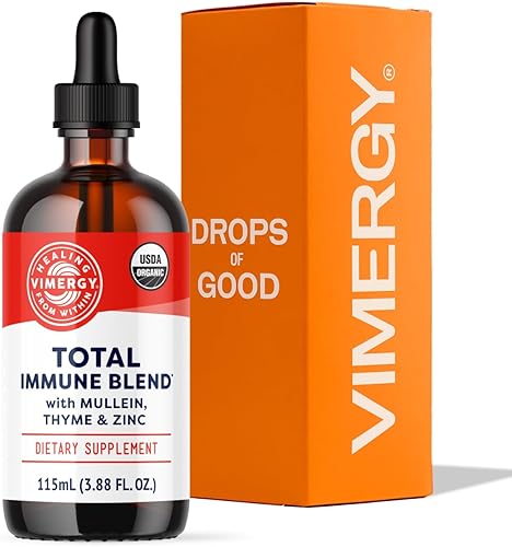 Vimergy USDA Organic Total Immune Blend* Suplemento líquido, 57 porciones de apoyo inmunológico de absorción rápida, para todas las estaciones