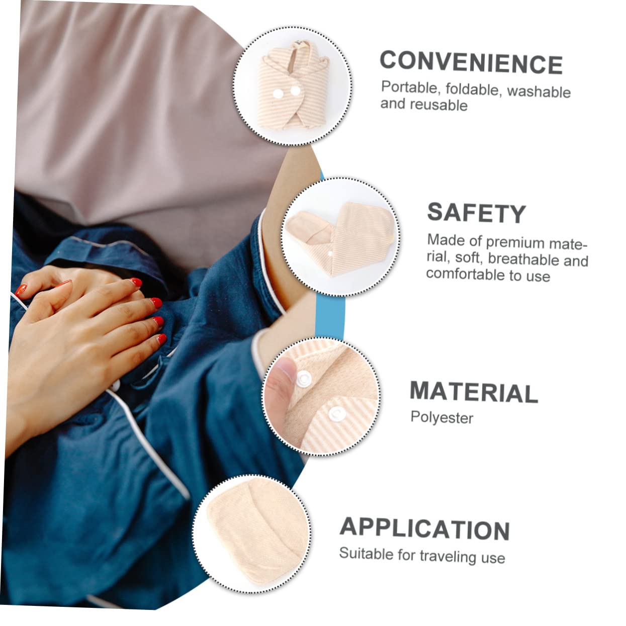 MAGICLULU 4 Stück Tragbare Damenbinde Menstruationsbinden Wiederverwendbare Damenbinden Duftverstärker Für Wäsche Wasser Aufnehmen Slipeinlage Reinigungstücher Tante Handtuch Waschbar Mutter