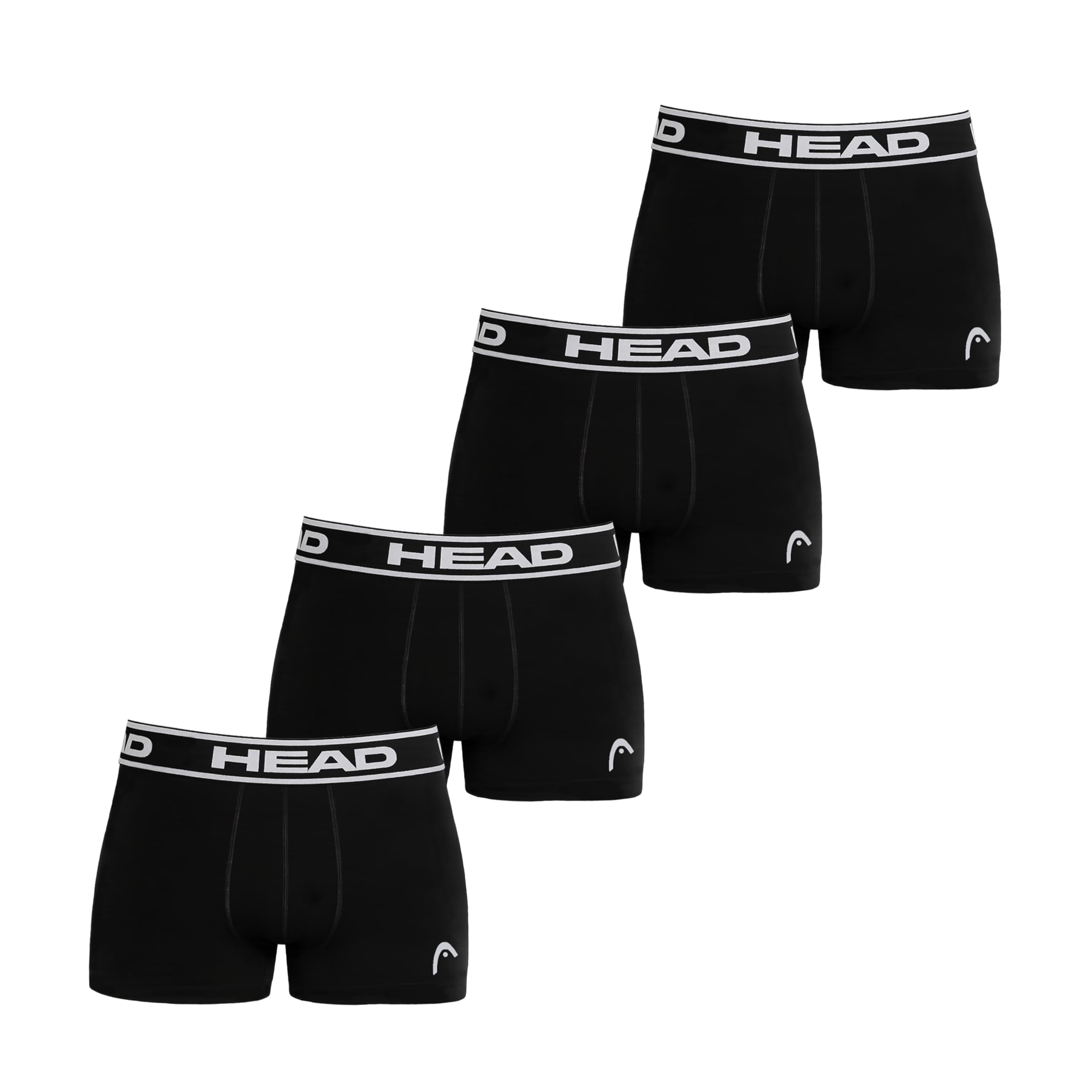 Head No Fly Trunk Boxer Brief Men's Underwear, Active fit and Soft Waistband, 4 PK Multi-Pack