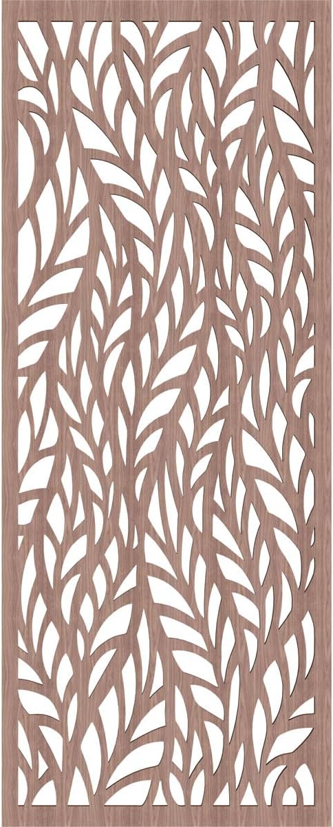 13 3/8"W x 34 3/8"H x 1/4"T Ortonville Decorative Fretwork Wood Wall Panels, Walnut