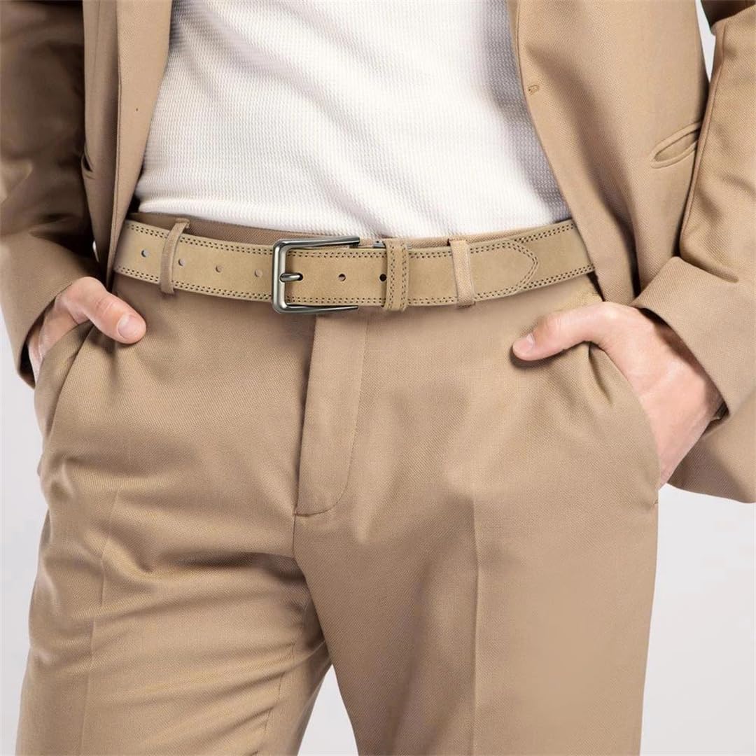 Yeuyyben Cinturón de cuero para hombre, hebilla automática, ajustable, diseño de trinquete, casual, negocios, invierno