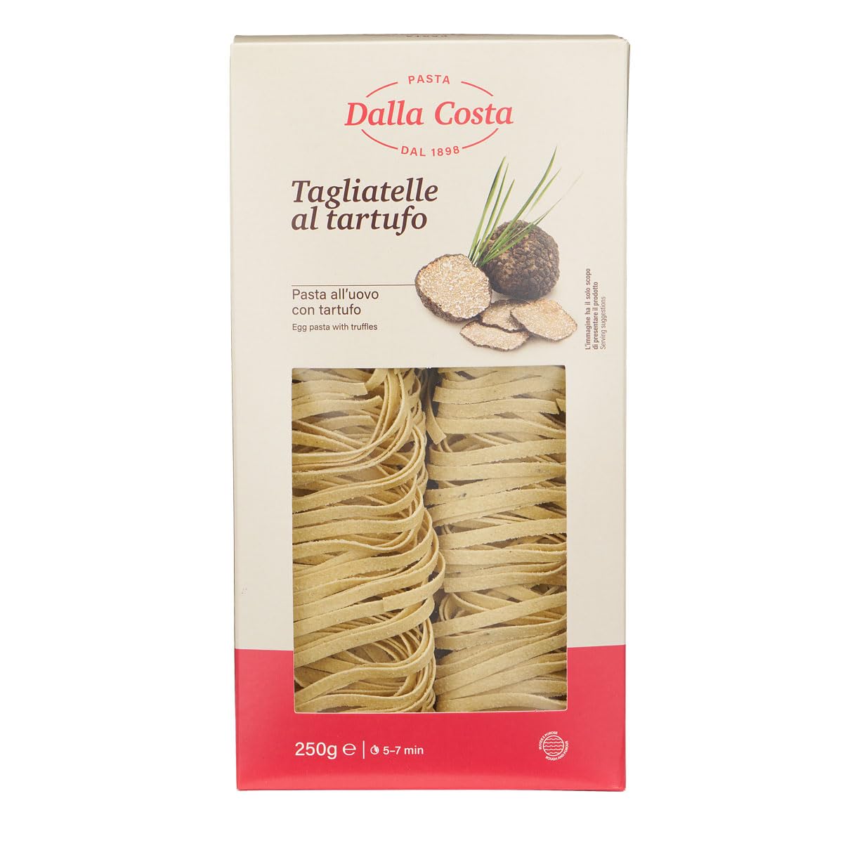 Dalla Costa Tagliatelle Pasta mit Trüffel. Made in Italy. Sparpackung 10x250 Gramm