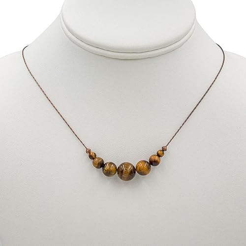 Miniatura 2 de Tiger Eye On Copper  Natural Tiger Eye Copper Necklace  Natural Stone Necklace  Tiger's Eye Necklace  Tigereye Necklace  Brown Necklace  Tiger Eye