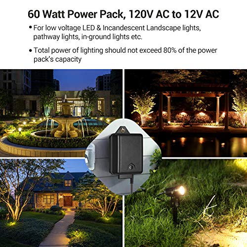 Dewenwils 60 Watt Outdoor Low Voltage Transformer With Timer And Photocell Light Sensor, 120V Ac To 12V Ac, Weatherproof For Landscape Lighting, Pathway, Garden Light, Spotlight, Ul Listed #TOP4