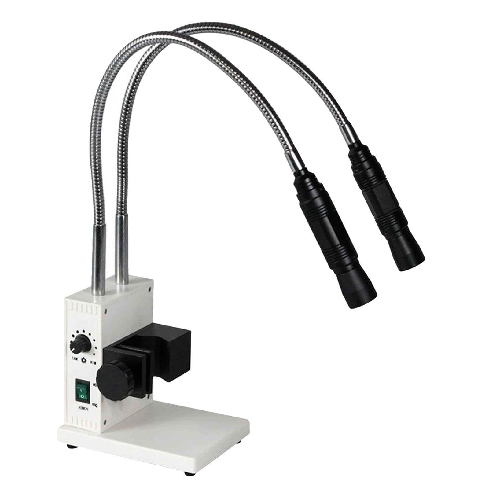 XNZJHPP 20W LED Fiber Optic Microscope Light with Dual Gooseneck, Adjustable Brightness & Aperture, 6000K Illumination for PCB Repair, Soldering & Precision Work