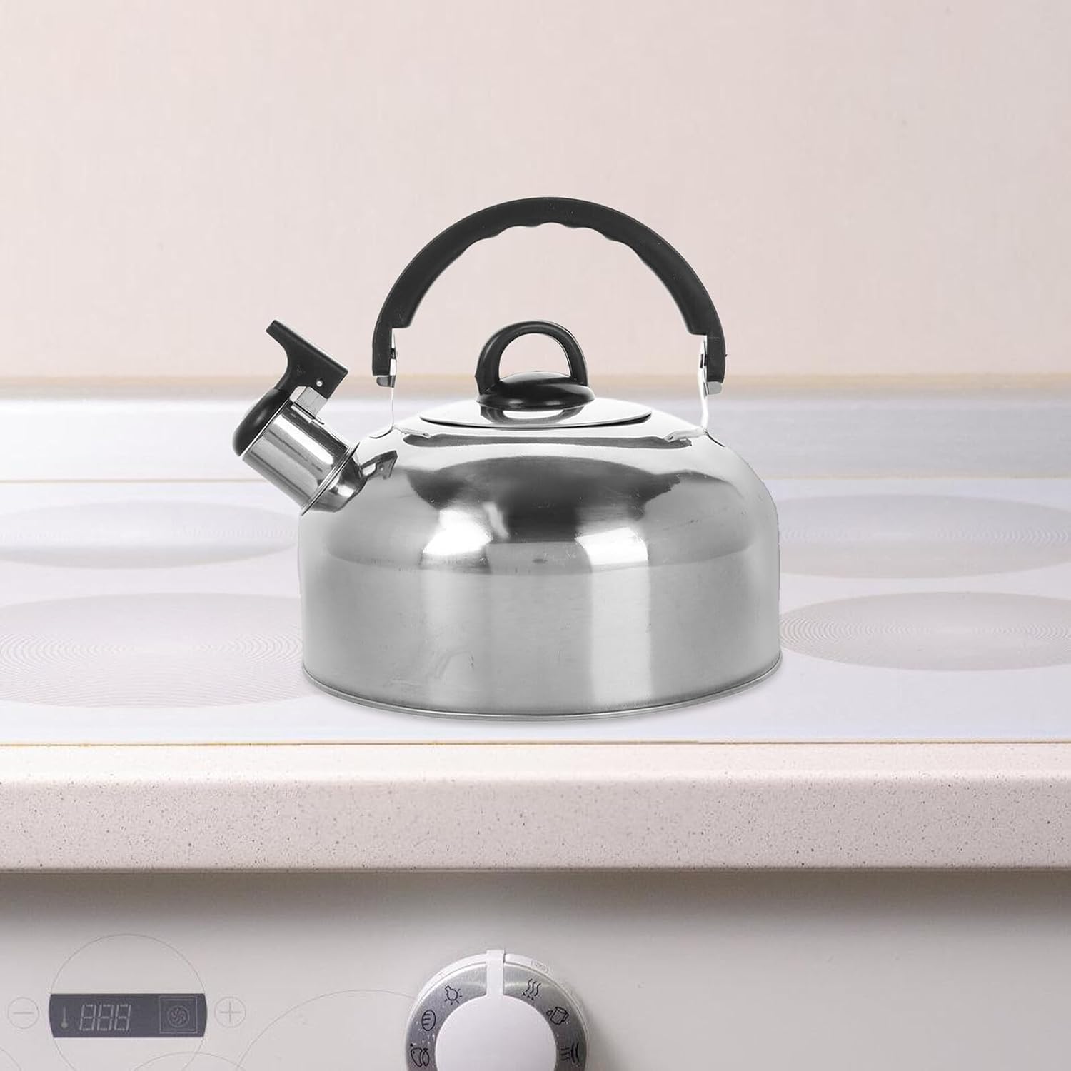 VILLCASE Stainless Steel Tea Kettle with Whistle Large Capacity Stovetop Whistling Teapot for Gas Stove Kitchen Water Boiler for Tea and Coffee Stylish Half-sphere Design
