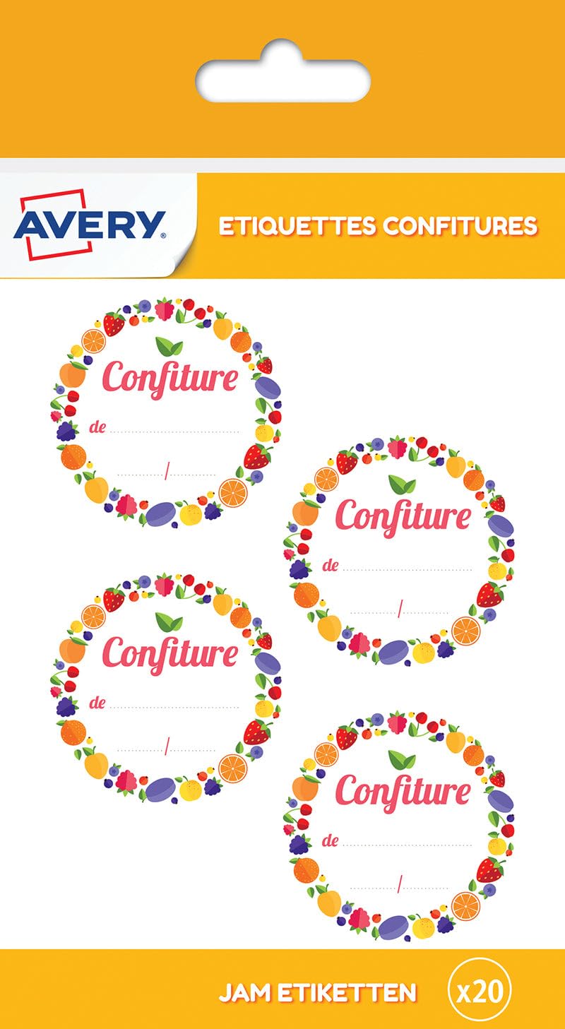 Etichette Autoadesive Per Marmellate Avery - Confezione Da 64, Diametro 47,5 Mm, Adesivo Sicuro Per Alimenti - Foto 7