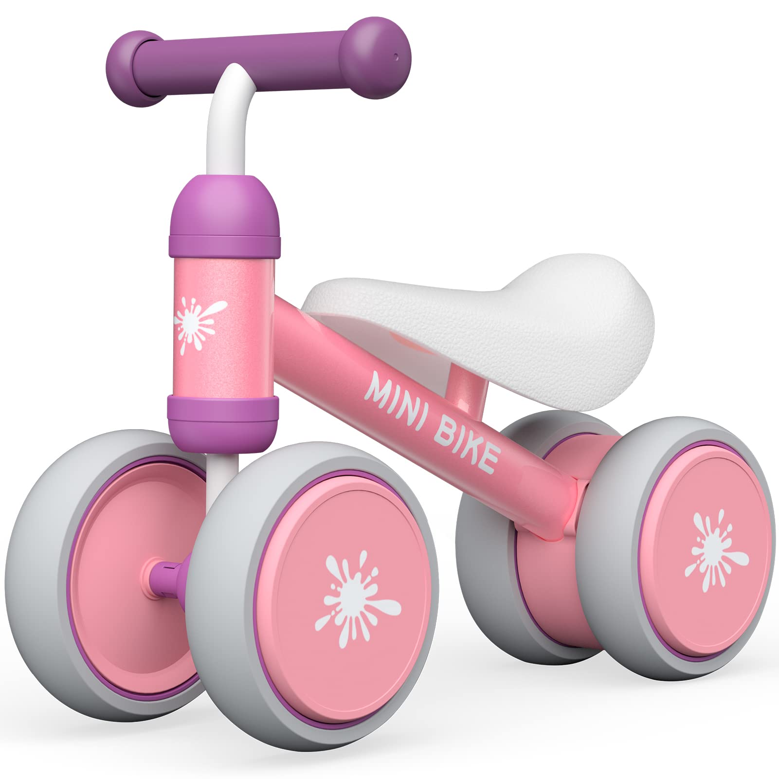 Ancaixin Baby Balance Bikes for 1 Year Old Boy Girl, Best First Birthday Gifts for Toddler from Standing to Running, Riding Toys for 1+ Years Old, No Pedal Infant 4 Wheels Baby Bicycle