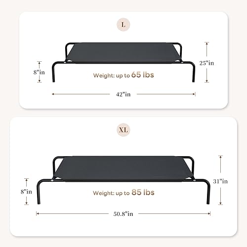 Miniatura 8 de Cama elevada para perros grandes, cuna elevada lavable con pies antideslizantes, camas refrescantes impermeables con tela Oxford, uso en interiores