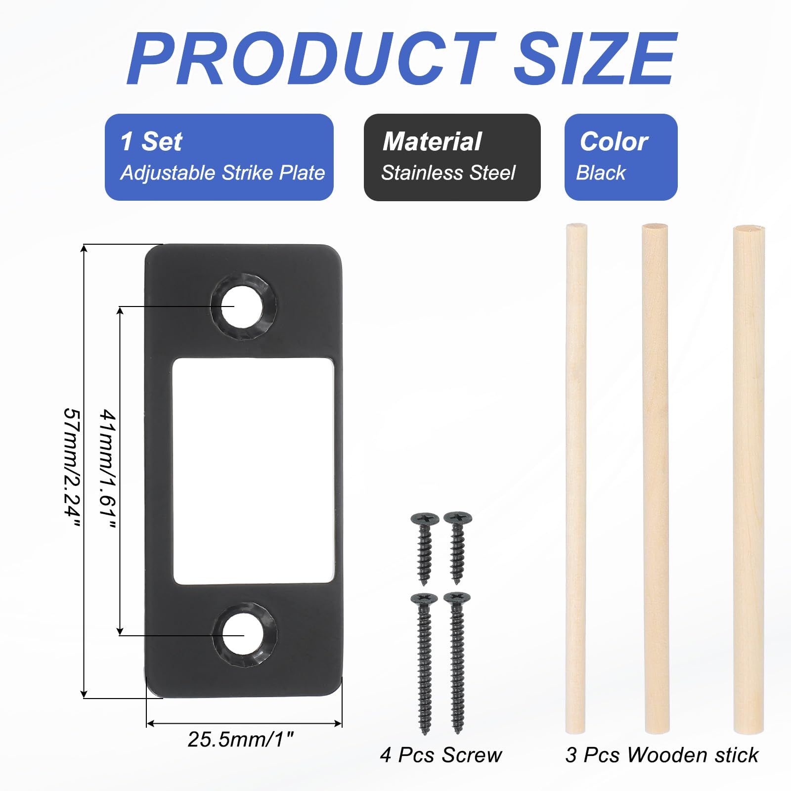 PATIKIL 1" x 2.24" Deadbolt Strike Plate - Image 2