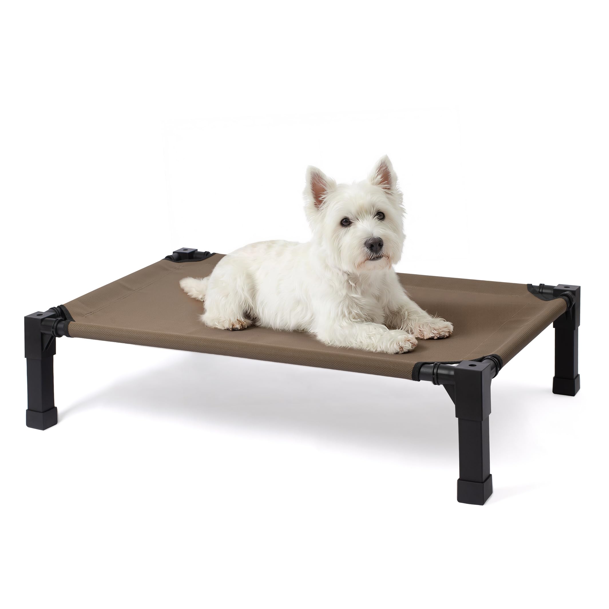 Niubya Elevated Outdoor Dog Bed, Cooling Elevated Pet Cot, Steel-Framed and Non-Slip Feet, Raised Dog Bed with Waterproof, Washable, Breathable Teslin Mesh, 35in