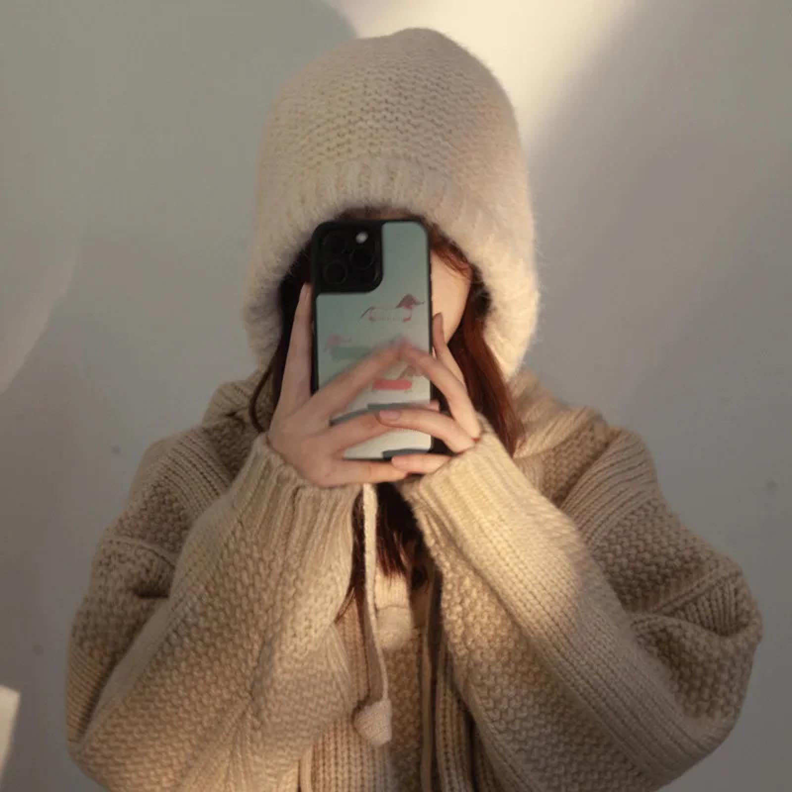 Czapki Czapki Skullies Czapki Beanie Zimowa Dzianinowa Czapka dla Kobiet Jednolity Kolor Miękka Binnet Pogrubiona Wiatroszczelna Czapka Z Kapturem Regulowane Paski Ochrona uszu Czapka