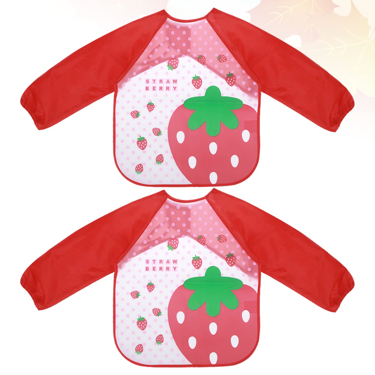 TOYANDONA 6pezzi Grembiuli Da Disegno Impermeabili Per Maniche Lunghe e Design Di Fragole Rosse Per Pittura e Cucina Facili Pulire e Riutilizzabili