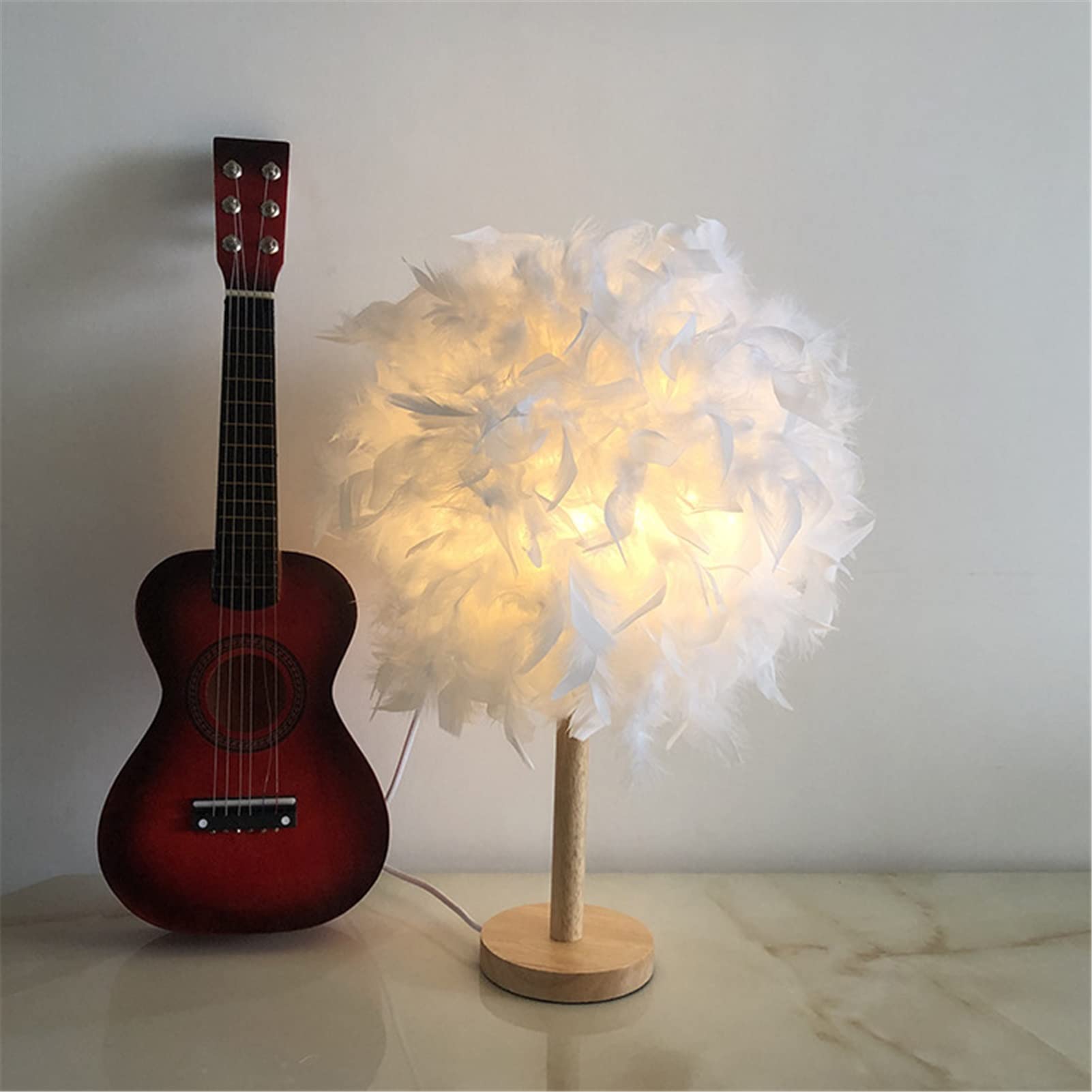 Lampe De Table Plume Palmier Plume Avec Abat-jour Plume Pour Salon