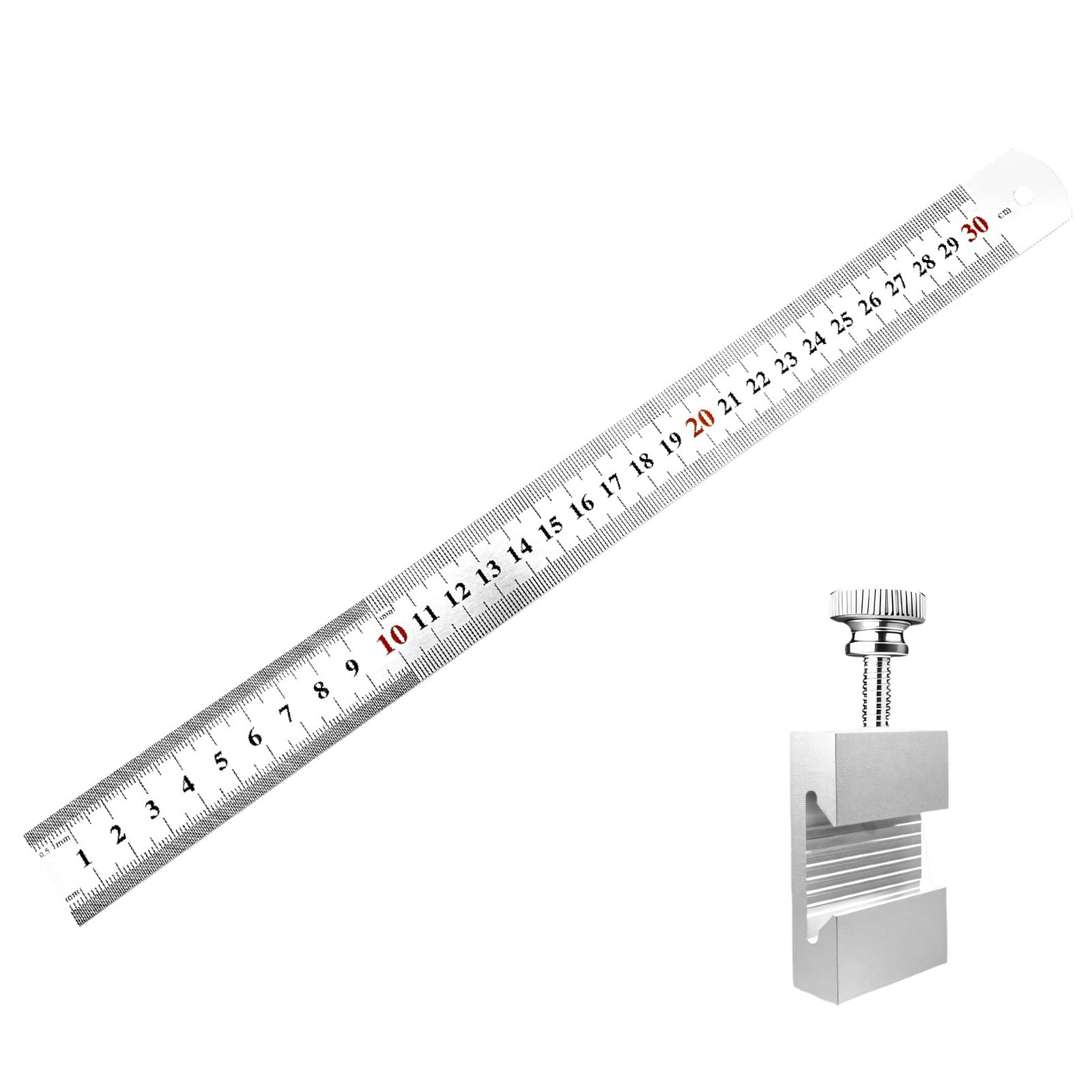 Limtula Silver Woodworking Marking Ruler With Multiple Scales And Hanging Hole Woodworking Marking Ruler