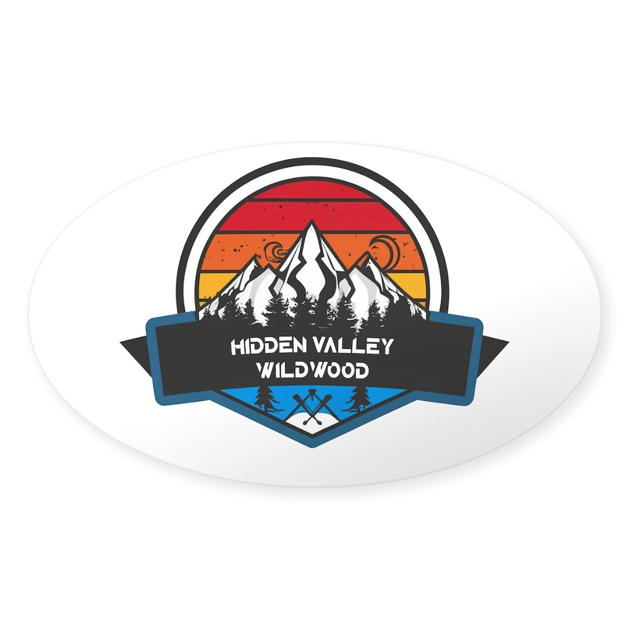 CafePressHidden Valley Ski Area Wildwood Missouri Sticker Sticker (Oval 50 pk)