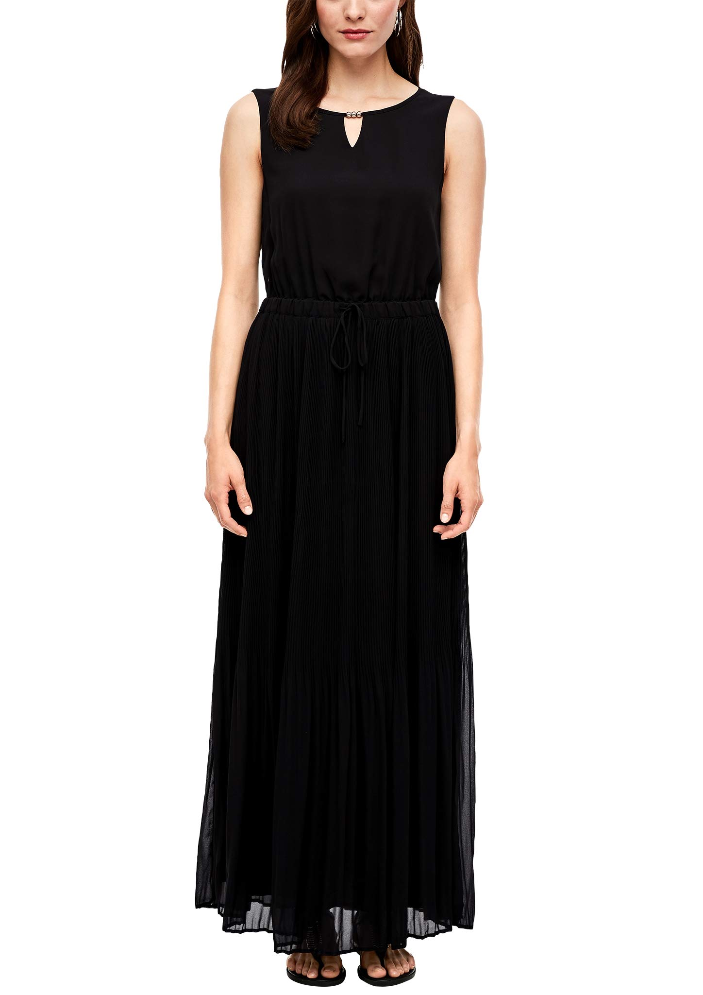 s.Oliver RED Label Damen Chiffonkleid mit Plisseefalten