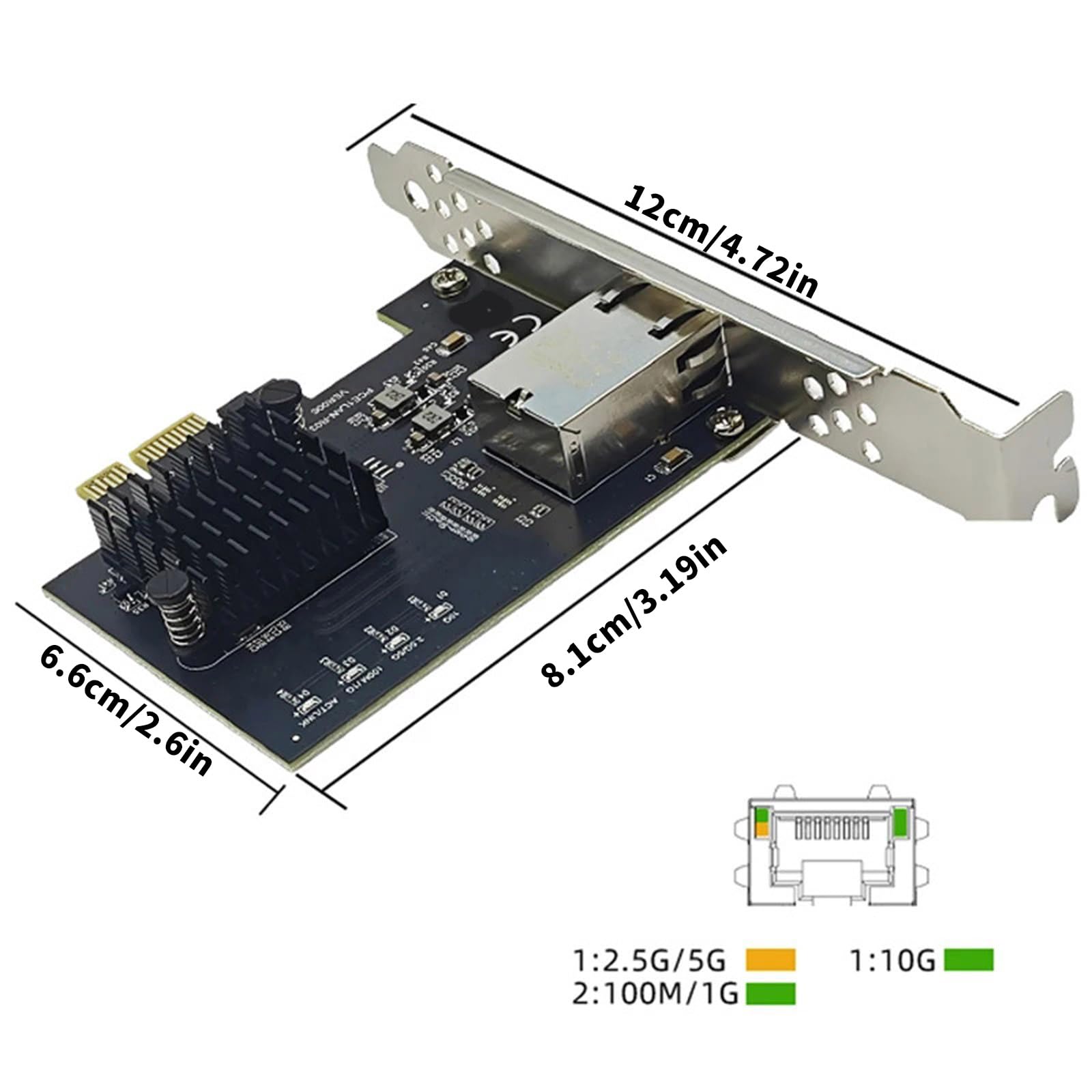 Scheda di rete 10Gbps PCIE4.0 1X RJ45 Gigabit con chip RTL8127AT per adattatore di rete per server PC
