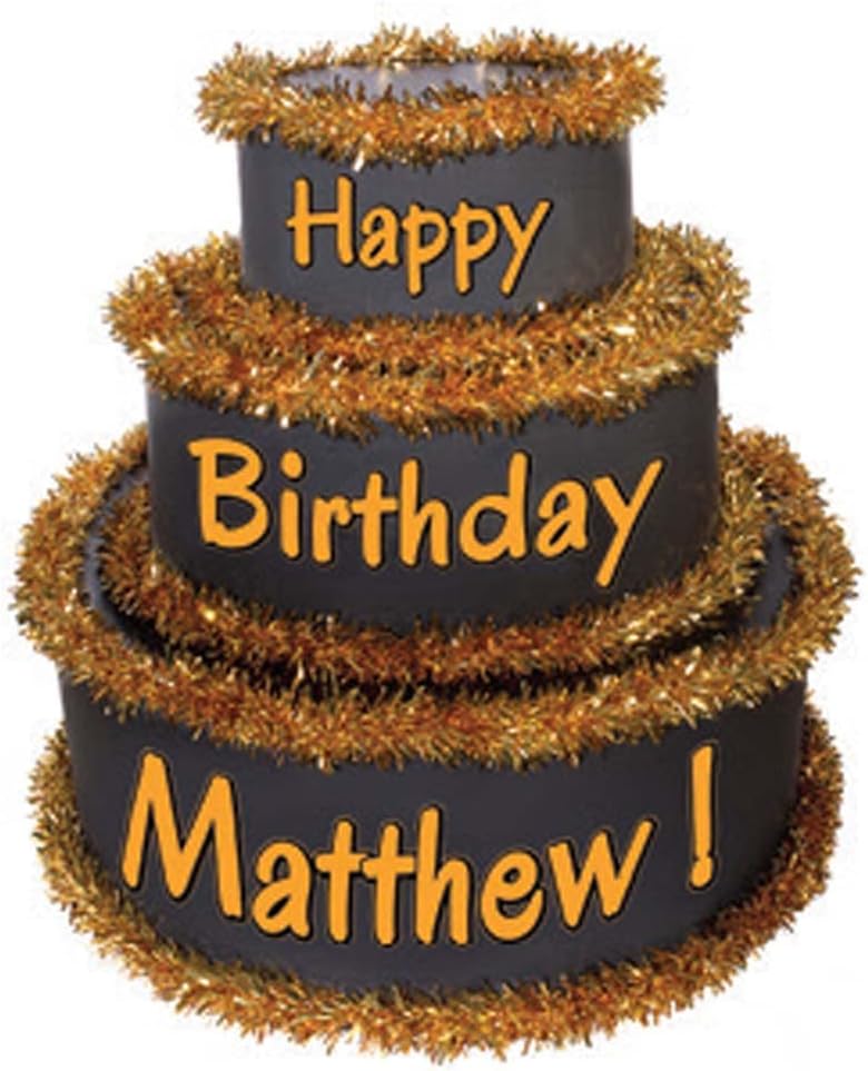 Anderson's White & Red Personalized Pop-Out Birthday Cake, Life-Size Faux Cake with Fun Font, Custom Name, Surprise Reveal Prop for Milestone Parties, Photo Ops, Store or Business Events