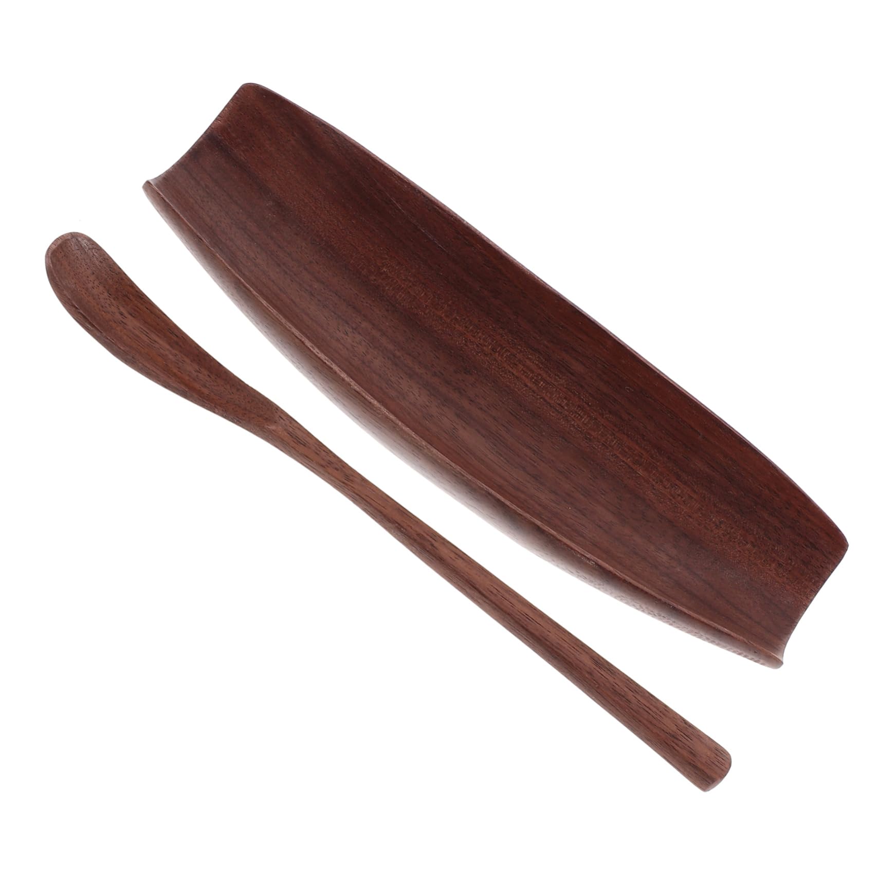 Alipis 1set Wooden Tea Utensil Tools Chinese Gongfu Tea Scoop Dispenser Set Natural Walnut Material for Home Office Preparation