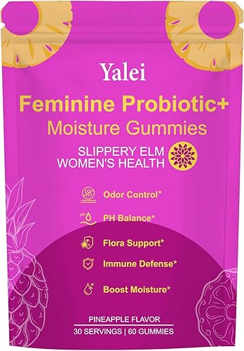 Yalei Gomitas de gatito resbaladizo  sus jugosas gomitas de probióticos femeninos  Apoya el equilibrio del pH y la salud digestiva, olmo resbaladizo